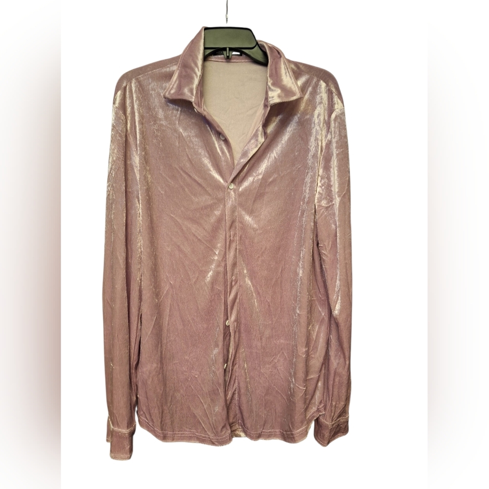 Womens Pink Velvet Shirt